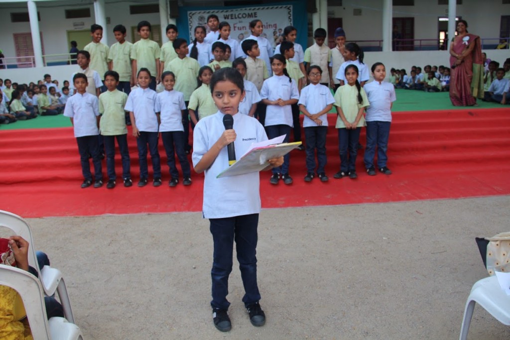 A young star in the making, students showed parents what they had learnt.